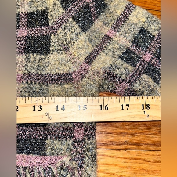 ZARA bubble sleeve tweed cropped jacket blazer purple tan fringe old money fall - Picture 11 of 11